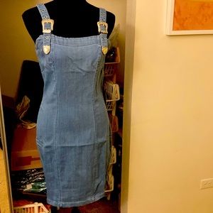Denim Buckled Mini Dress